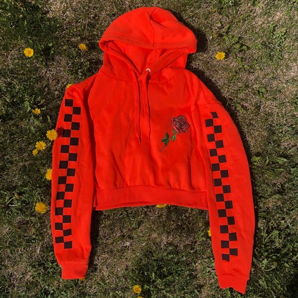 🧸2/$25🧸Orange Cropped Hoodie - Picture 1 of 2